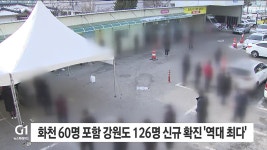 화천 60명 포함 강원도 126명 신규 확진 역대 최다