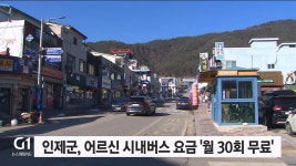 인제군, 어르신 시내버스 요금 월 30회 무료