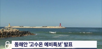동해안 고수온 예비특보 발표