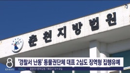 경찰서 난동 동물권단체 대표 2심도 징역형 집행유예
