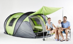 태양전지 패널 만난 팝업 텐트