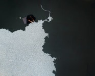 10만 송이의 벚꽃잎이 가득한 방, 아름다운 소금 아트