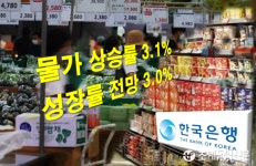 한은, 올해 물가상승률 10년만에 처음 3%대로 올려 잡았다