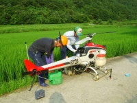 합천군 무인헬기 이용 벼 병해충 방제 실시