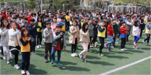 진주 금호초 독도 플래시몹 행사