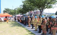 마산소방서 초고층 건축물 재난대응훈련 실시