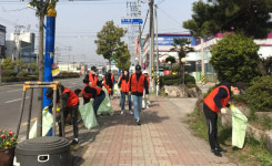 사천봉사단 새봄맞이 시가지 환경정화활동 실시
