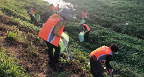 진주 문산천 꽃 화단 주변 환경정비