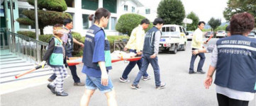 진주 금곡면 지진대피훈련 실시