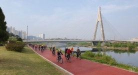 진주 하대동 남강과 함께하는 동민자전거타기 행사