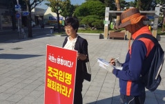 거창군청 앞 조국임명 철회 1인 피켓 시위