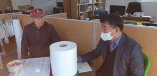진주 진성면 영농산업 마스크 재료 기증