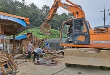 진주 주연건설 수해마을 건축물 철거지원 봉사