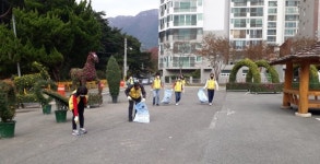 양산 하북면 주민자치위 양산국화전시 대비 구슬땀