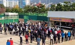 양산서 테니스 동호인 뜨거운 경쟁
