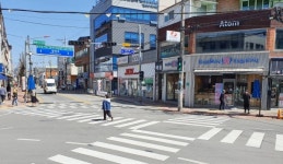 함양읍 동문사거리 대각선 횡단보도 설치