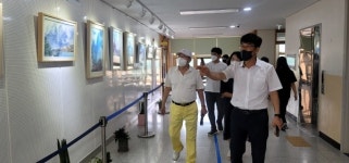 진주 문산중, 정호경 작가 수채화 전시회 개막