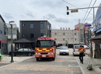 함안소방서 소방차 길 터주기 훈련 실시