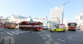 성산소방서 중심상업지역 소방출동로 확보 훈련