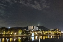 진주 망경동 남강둔치 야경, 은은하게 빛난다