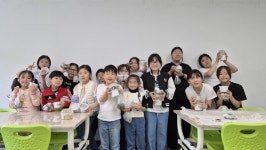 합천 묘산초 봄맞이 쑥떡 만들기 체험학습 진행
