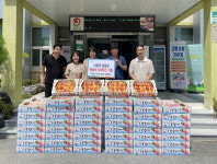 씨에스건재 강천수 대표, 합천 야로면 경로당에 복숭아 기탁