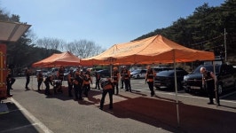 진주소방서, 월아산 청곡사서 긴급구조통제단 불시 가동훈련 실시