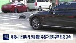 세종시 14일부터 4대 불법 주정차 금지구역 집중단속