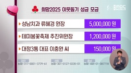 희망2025 이웃돕기 성금 모금