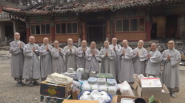 전국비구니회, 인월사에 구호물품·복구 지원금 전달