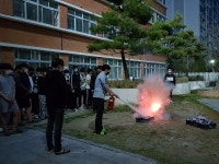 재난 대비 야간 훈련 진행한 전남고 기숙사 학생들
