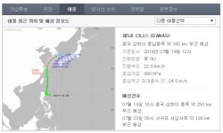 태풍 다나스 경로, 점점 내륙으로 경로 광주-대구-포항 직격