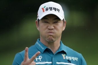 [포토-매경오픈] 익살스런 표정을 짓고 있는 강경남