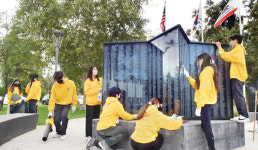 화랑청소년들 한국전 참전비 단장