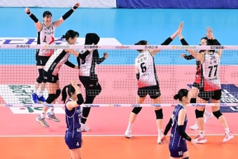 지아 30점 맹폭... 여자배구 정관장, 한국도로공사 꺾고 4연패 탈출