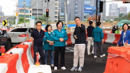 신계용 과천시장, 국도47호선 우회도로 서울방향 임시개통 현장 점검 나서