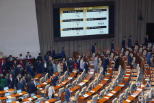 [포토] 채상병 특검법 국회 본회의 통과