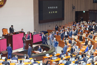 [포토] 채상병 특검법 국회 본회의 통과