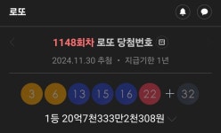 13명 당첨된 로또 1148회 1등 당첨번호는?