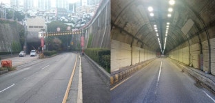 부산터널, 중구 영주동~서구 대신동 방향 상행선 통제