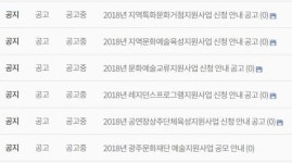2018 문화예술지원사업 공모 시작