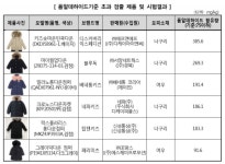 아동용 패딩 발암물질, 한국소비자원 6개 제품 공개