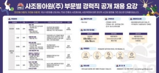 사조동아원, 공개채용 15일까지 진행