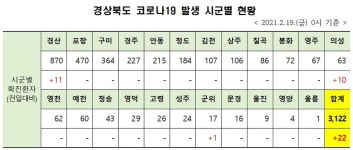 경북 코로나19 확진자 22명 발생...전일보다 1명 감소