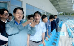 김영록 전남지사, 10월 개최 전국체전 주경기장 시설물 등 점검