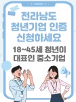 전남도, 청년기업 경영안정 지원…인증기업 92개 첫 지정
