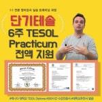단기테솔 6주 테솔 프랙티컴, 수강료 전액 지원 마지막 모집中