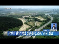 상반기 충남 땅값 상승률 0.25% 전국 최고