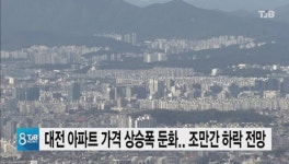 대전 아파트 가격 상승폭 둔화..조만간 하락 전망