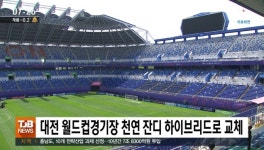 대전 월드컵경기장 천연 잔디 하이브리드로 교체